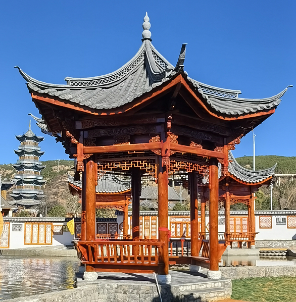 白族古建六角涼亭有什么特點(diǎn)？白族古建涼亭款式多樣？？